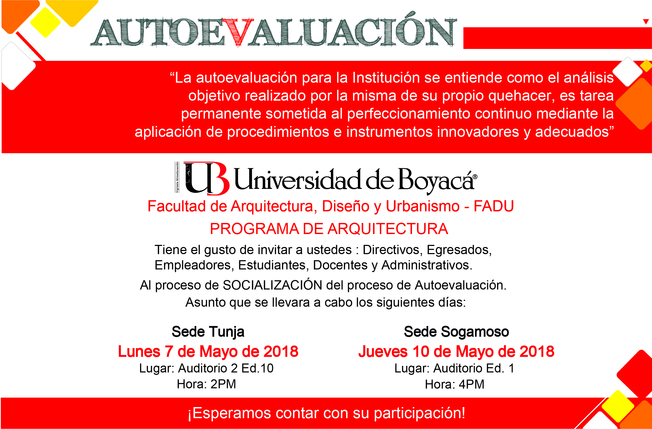 Socialización del Proceso de Autoevaluación - Arquitectura 