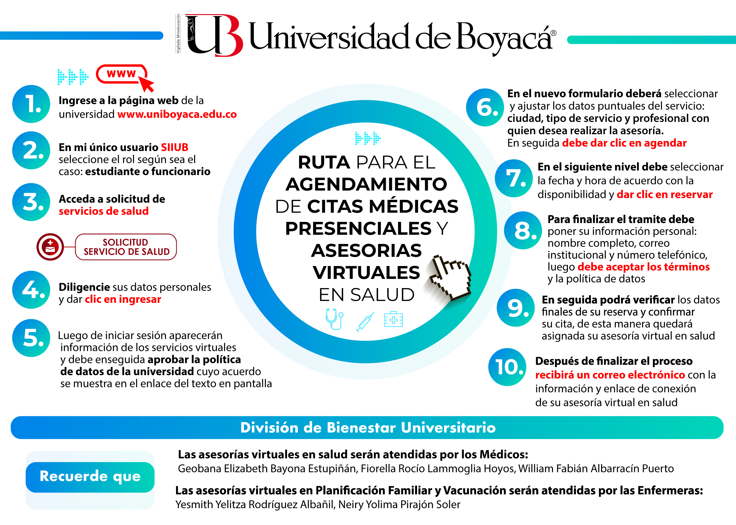 Asesorías virtuales en salud y consultas presenciales en medicina general