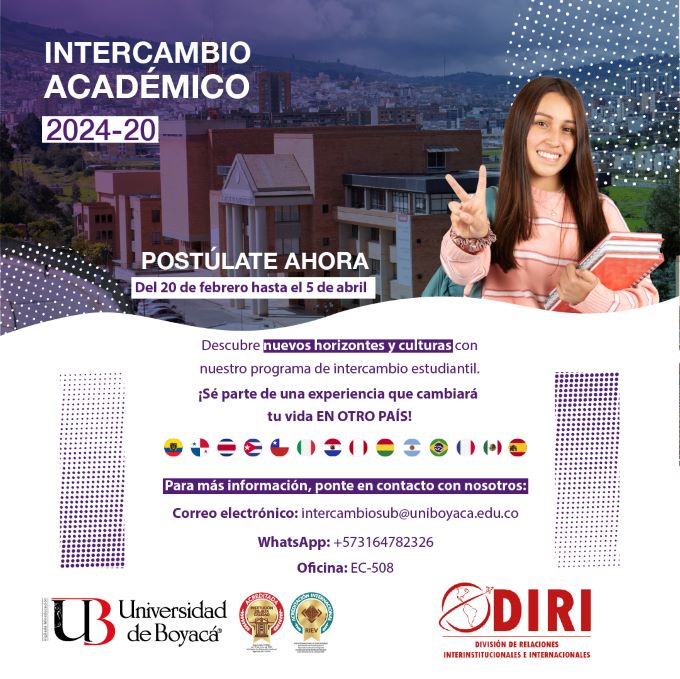 Ya se encuentra Abierta la Convocatoria de Intercambio Estudiantil Saliente, Segundo Semestre de 2024