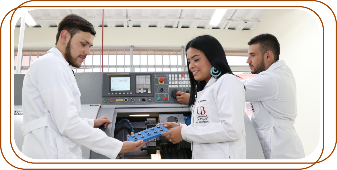  tres personas vestidas con batas blancas de laboratorio, trabajando con una máquina industrial avanzada.
