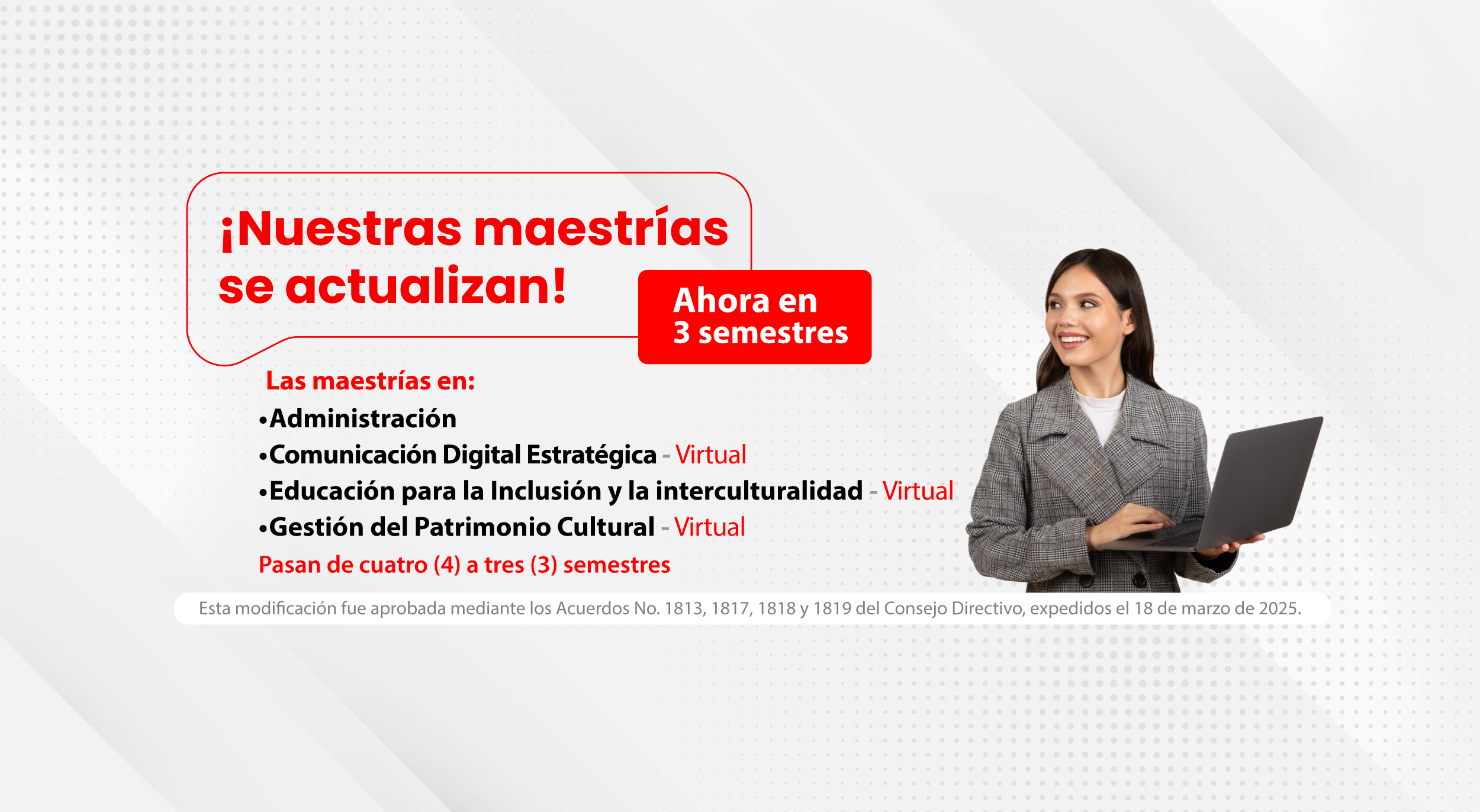 Maestrías con menos semestres