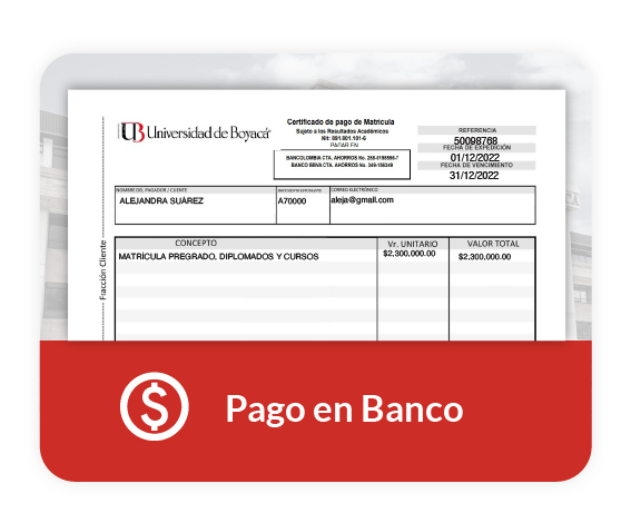 3. Formas de pago derechos de inscripción banco