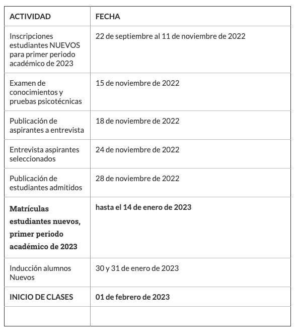 horario 1
