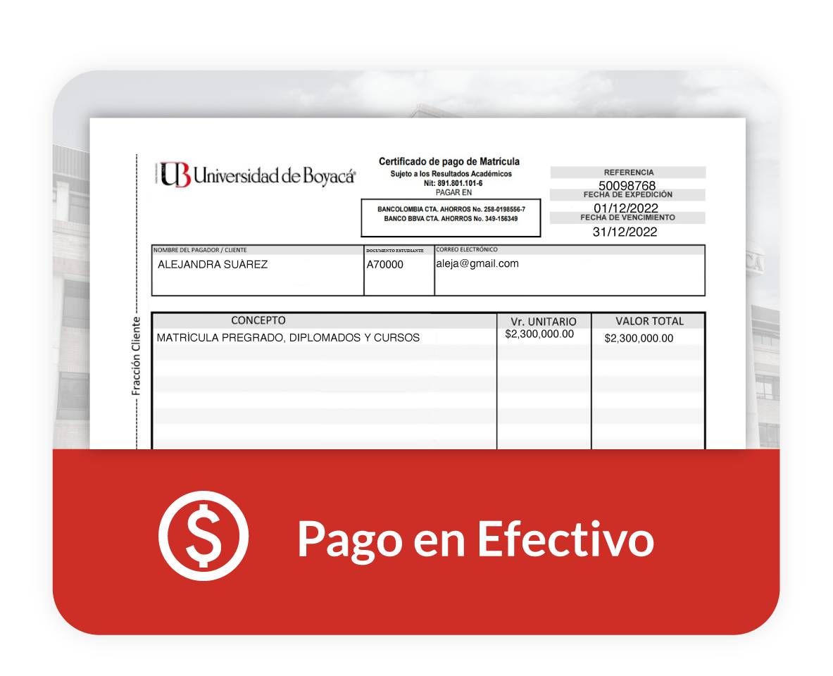 8. Formas de  Pago de Matrícula banco
