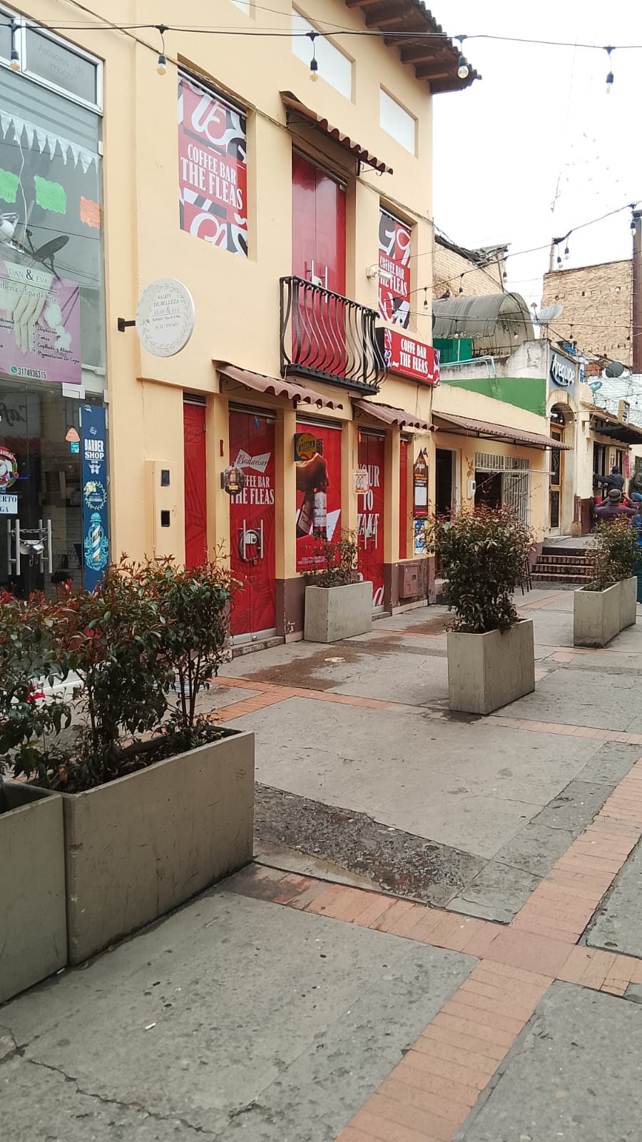 Entrada principal del Coffee Bar The Fleas, negocio que Lina Restrepo administra desde hace tres años y medio.