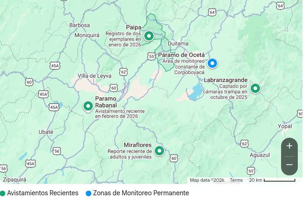 Zonas avistamientos -Corpoboyacá