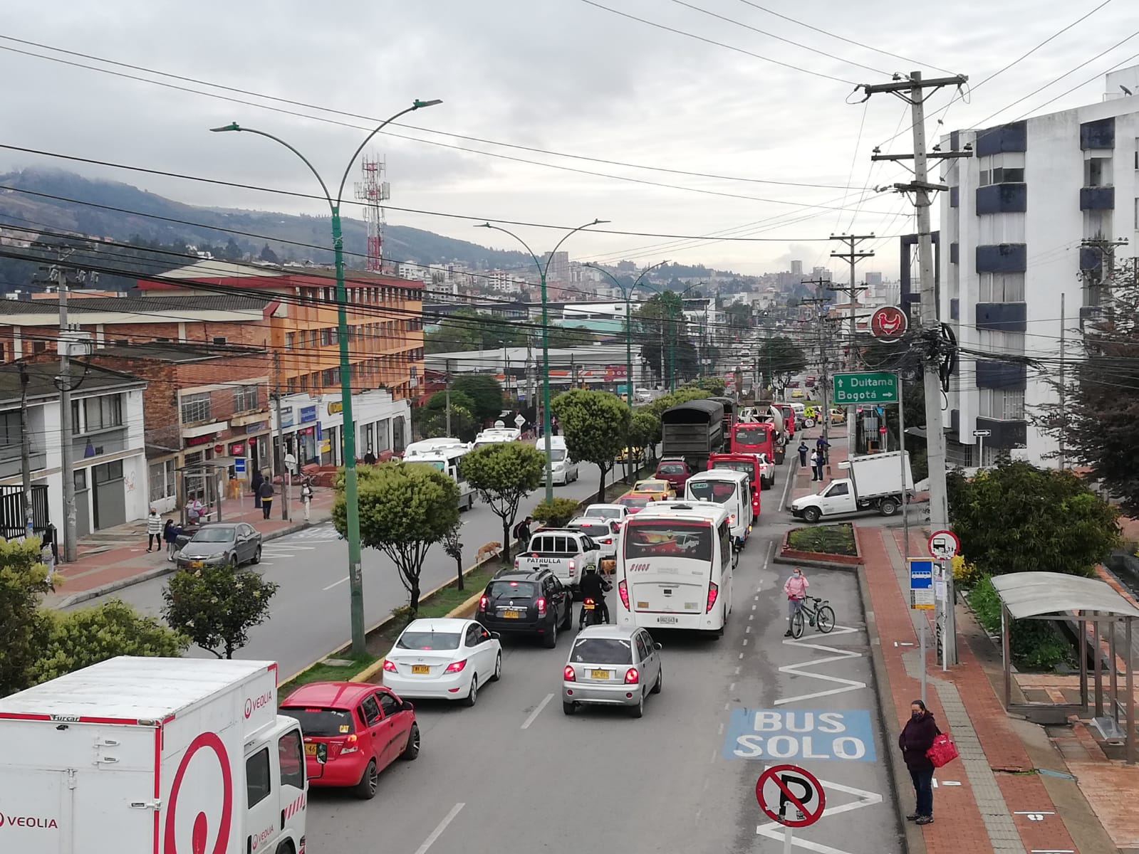 Foto tomada por el autor: Embotellamiento en Tunja