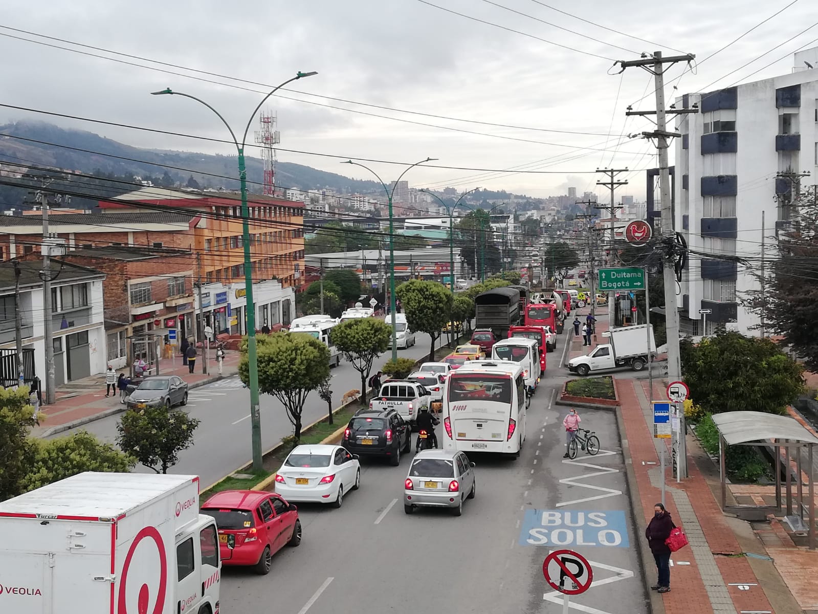 Foto tomada por el autor: Embotellamiento en Tunja 