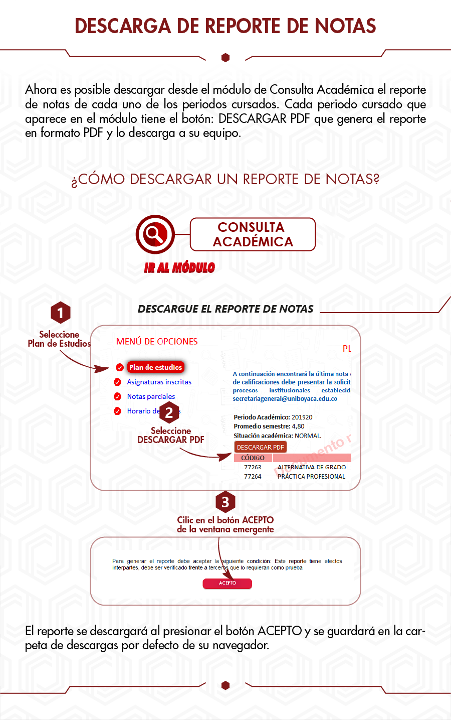 reporte de notas