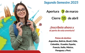 ¡Aún estás a tiempo de postularte al intercambio estudiantil! 