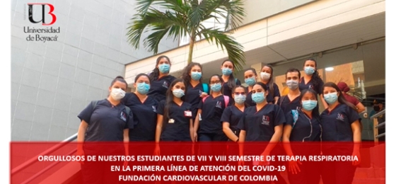 Estudiantes de Terapia Respiratoria y Prácticas Clínicas en la Fundación Cardiovascular de Colombia