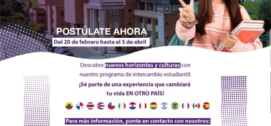 Ya se encuentra Abierta la Convocatoria de Intercambio Estudiantil Saliente, Segundo Semestre de 2024