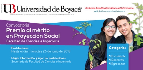 Convocatoria Premio al Mérito en Proyección Social 