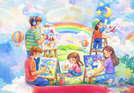 los-niños-pintan-su-mundo