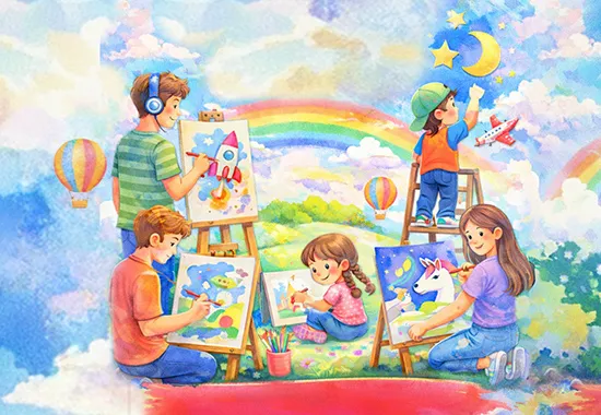 los-niños-pintan-su-mundo